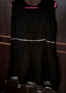 Elegant Black Kurta with Silver Trim