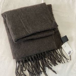 H&amp;M Dark Brown Scarf with Fringe