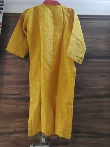 Yellow Kurta Set with Pink Pants