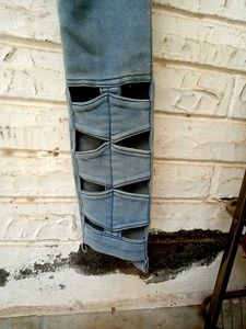 Light Wash Cut-Out Skinny Jeans