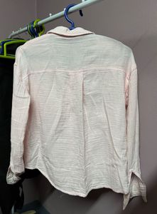 Light Pink Textured Button-Up Shirt