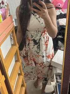 Chic Abstract Print Midi Dress