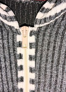 unisex Stylish Striped Zip-Up Sweater