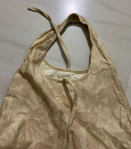 Chic Denim Beige Floral Hobo Bag