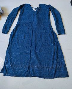Stunning Blue Sequined Kurta