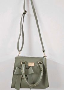 Chic Olive Green Bow Handbag