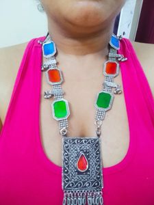 Classic Afghani Colorful Stone Necklace