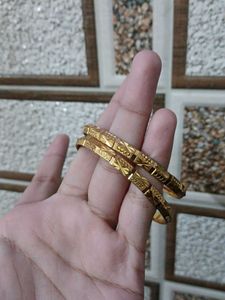 2 Pc Left Only Beautiful Gold Plated Bangle