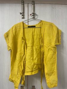 Vibrant Yellow Wrap Top