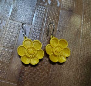 Golden Flower and Fruit Earrings
