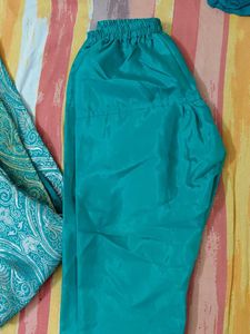 Elegant Dark Green Brocade Kurta Set for teen kids