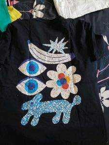 Graphic Print Black T-Shirt