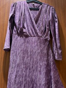 Sparkling Purple Wrap Dress
