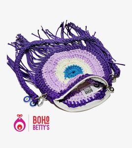 Boho Evil Eye Crochet Shoulder Bag