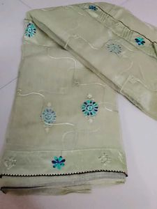 shinning net saree with blouse
