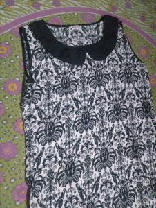 Vintage Black &amp; White Patterned Dress