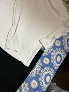 Combo Black Skirt White Top