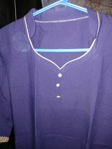 Elegant Deep Purple Kurti with Patiala Pyjama Set