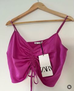 ZARA Fuchsia Ruched Camisole Top