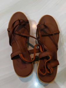 Comfortable Brown Flat Sandals