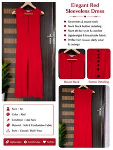 Elegant Red Sleeveless Dress