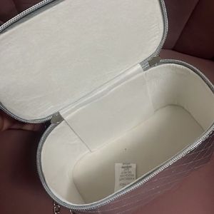 Chic Silver Quilted Box/Vanity Bag