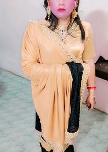 Party Wear Lycra Sari With Blouse