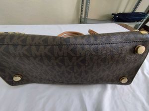 Michael Kors Studded Monogram Dome Satchel Bag