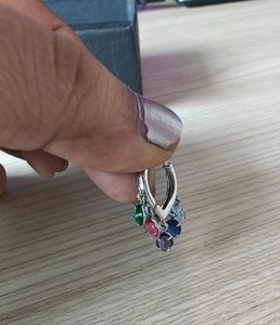 Sparkling Gemstone Hoop Earrings