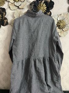 Chic Gingham Tiered Shirt Dress