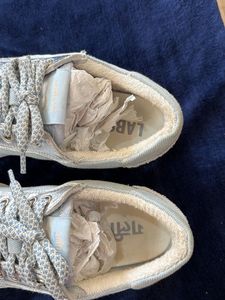 Stylish Silver Sneakers denim gully labs