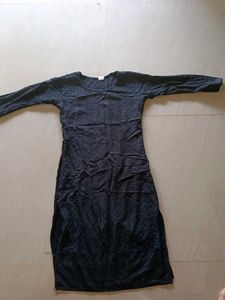 Black Embroidered Kurta for Women