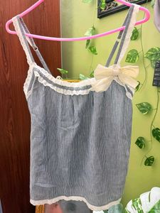 pinteresty vintage lace bow babydoll top🧚🏼‍♀️