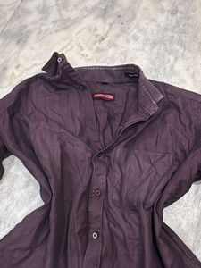 y2k grungecore Purple Button-Up Shirt
