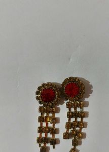 Red &amp; Gold Indian Bridal Jewelry Set and Free cosm