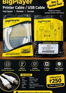 High Speed USB 2.0 Printer Cable