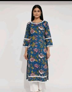 Blue Multi Print Kurta