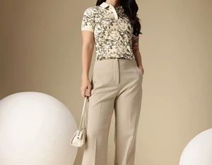 Beige and Olive green T-Shirt for women