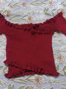 Off-Shoulder Ruffle Crop Top