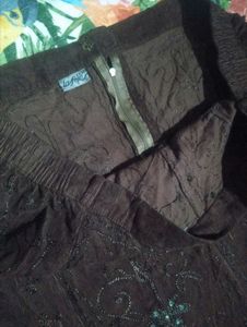 Embellished Brown Ethnic Skirt