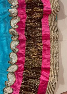 Stunning Teal Lehenga with Embellished Border