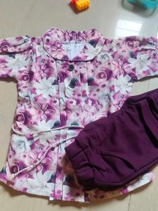 Cute Floral Print Top & Pants Set