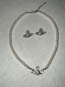 Vivienne Westwood Pearl Necklace & Earring Set