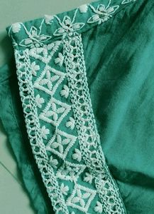 Teal Kurta Set with White Embroidery