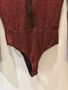 Elegant Sparkling Zipper Bodysuit