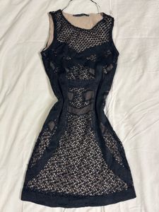 Black Sheer Knit Bodycon Dress