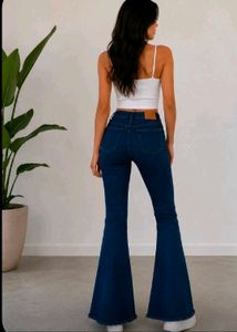 Women's Flared Blue Denim Jeans