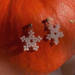 Handmade Beaded Snowflake Earrings