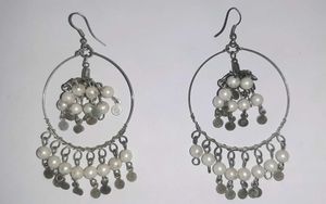 🤍 ARTISANAL PEARL &amp; GHUNGROO HOOP EARRINGS