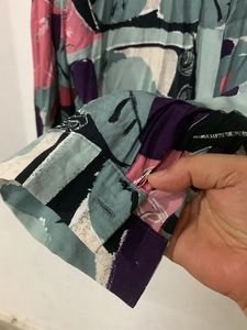 Vintage Abstract Print Button-Up Shirt